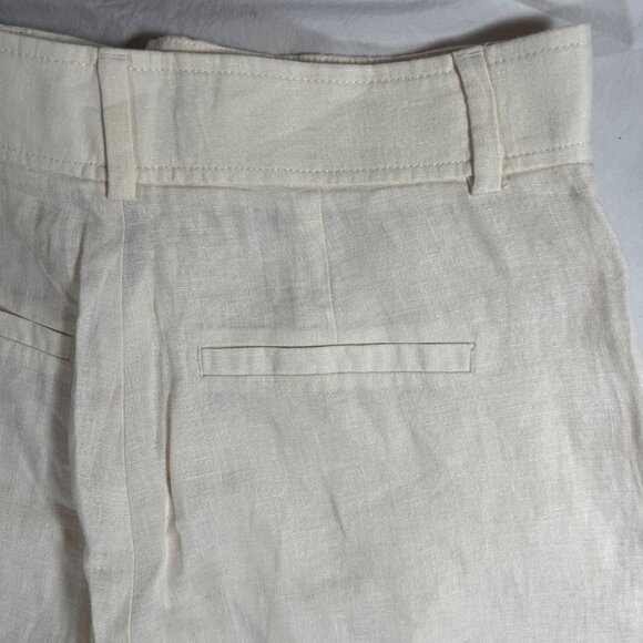 Everlane Womens Linen Way High Drape Pant in Ivory Size 0 Natural Color Coastal - Picture 5 of 7